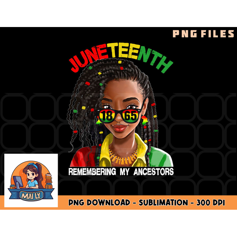 Juneteenth Tshirt Women Loc d Hair Remebering My Ancestors png, digital download copy.jpg