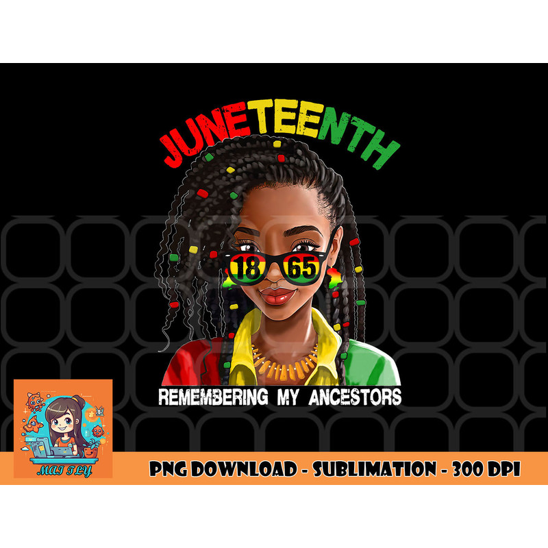 Juneteenth Tshirt Women Loc d Hair Remebering My Ancestors png, digital download copy.jpg