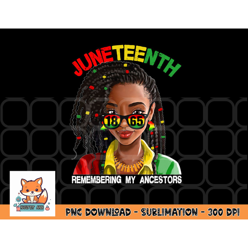 Juneteenth Tshirt Women Loc d Hair Remebering My Ancestors png, digital download copy.jpg