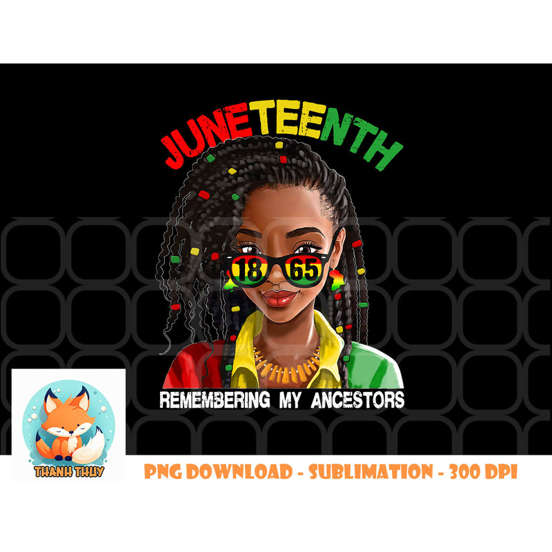 Juneteenth Tshirt Women Loc d Hair Remebering My Ancestors png, digital download copy.jpg