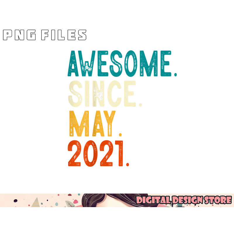 Kids 2 Year Old Awesome Since May 2021 2nd Birthday png, digital download copy.jpg