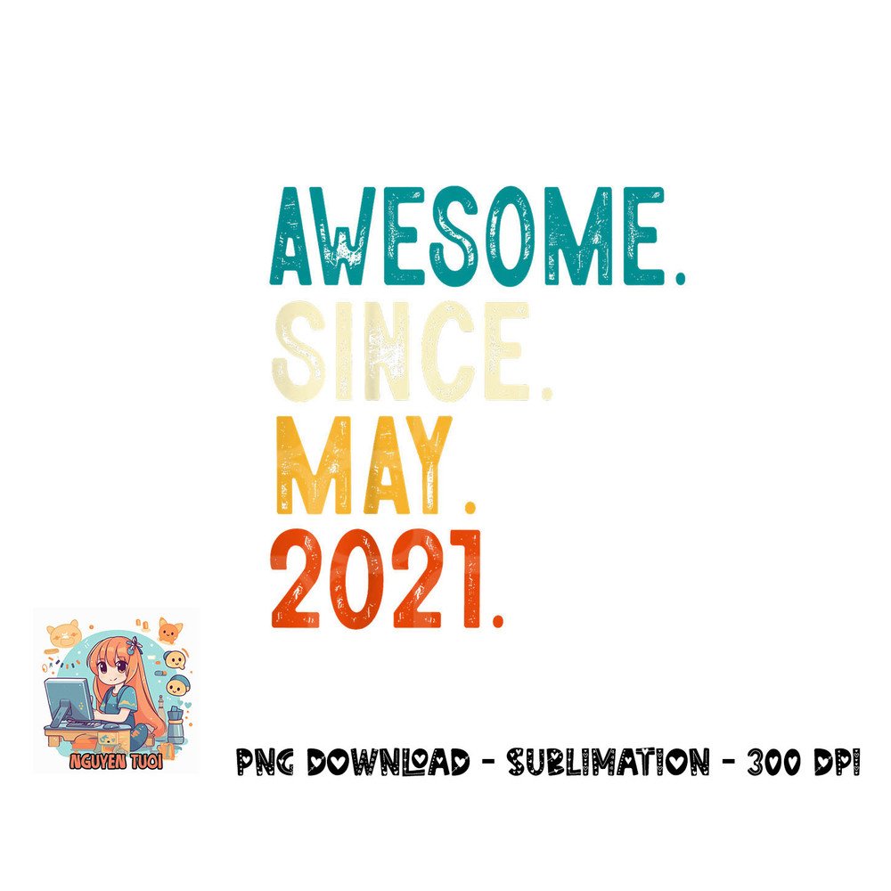 Kids 2 Year Old Awesome Since May 2021 2nd Birthday png, digital download copy.jpg