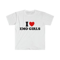 funny meme tshirt, i heart love emo girls joke te