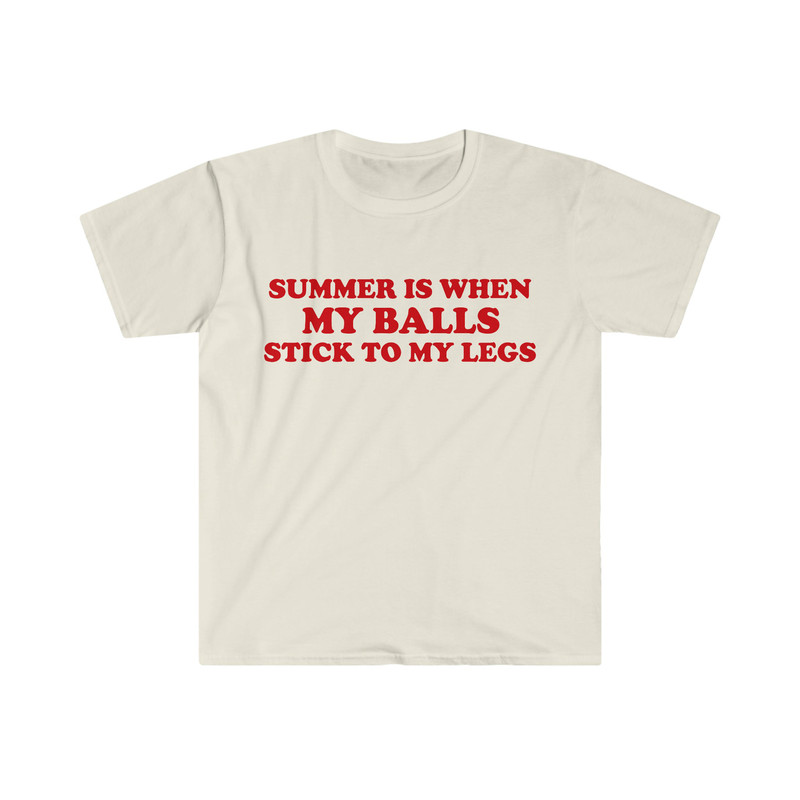 Funny Meme TShirt, Summer is When MY BALLS Stick to My Legs Joke Tee, Gift Shirt for Him - 1.jpg