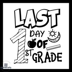 last day of 1st grade sun moon svg silhouette