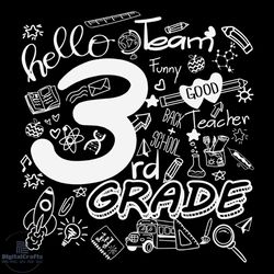 hello third grade school things svg silhouette