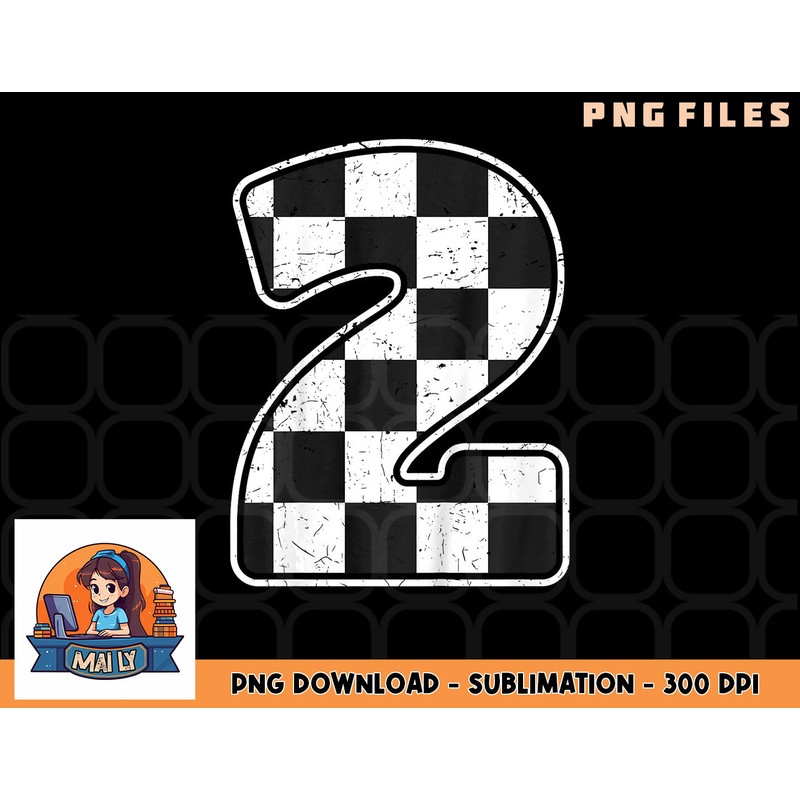 Kids Birthday Boy 2 Two Race Car 2nd Birthday Racing Car Flag png, digital download copy.jpg