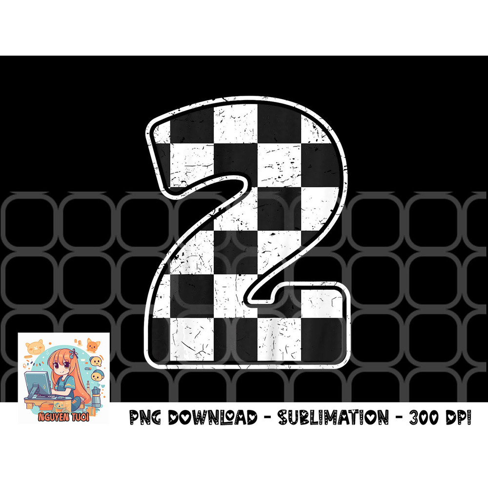 Kids Birthday Boy 2 Two Race Car 2nd Birthday Racing Car Flag png, digital download copy.jpg