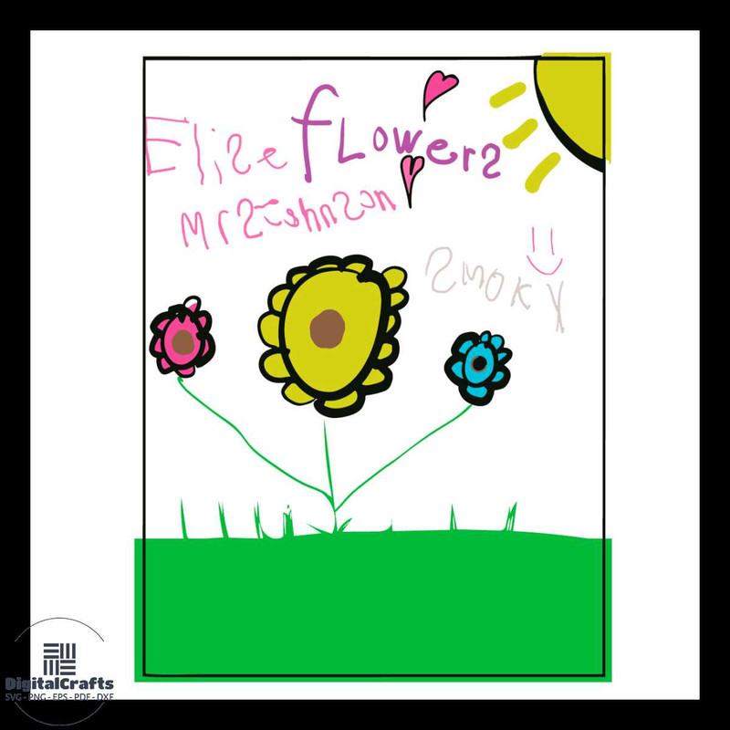 Hello Mrs Johnson Flower and Sun Svg Drawing Svg Drawing Flower Svg