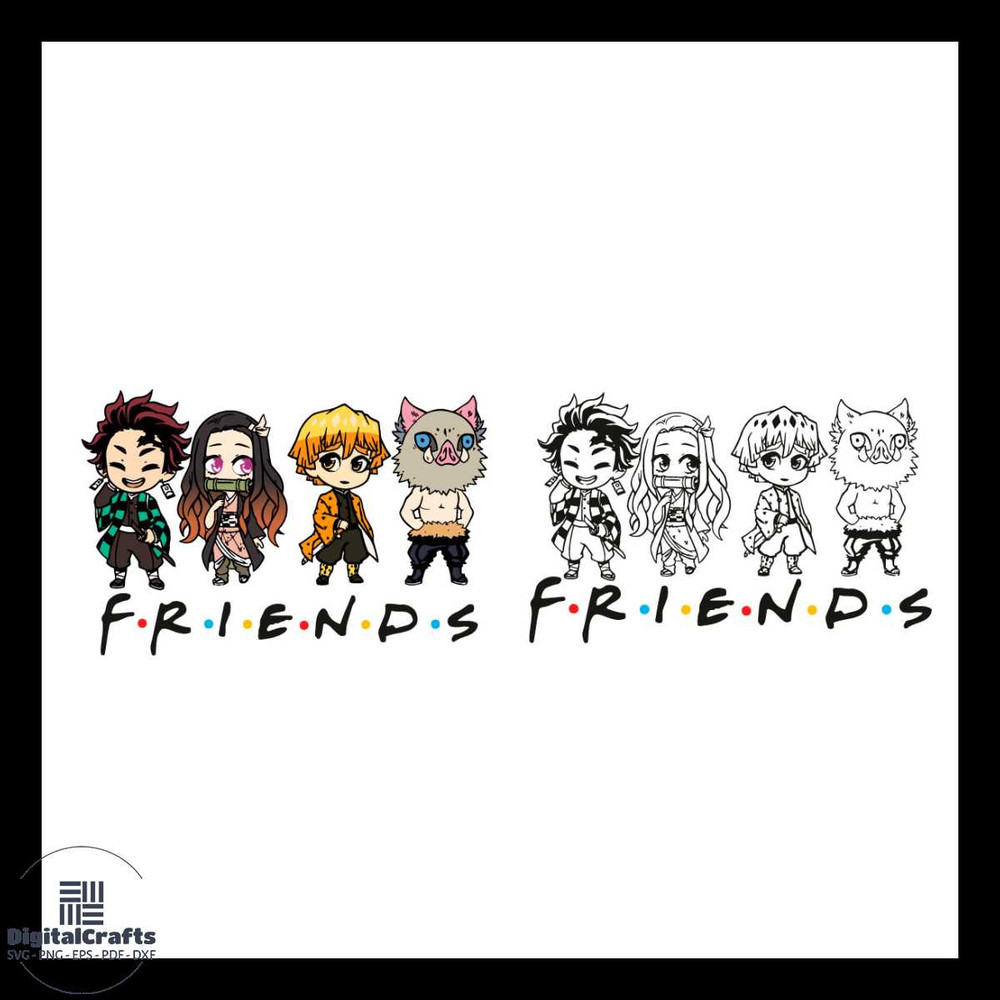 Friends Animated Black and Color Manga Svg Friends Svg Friendship Animated Svg