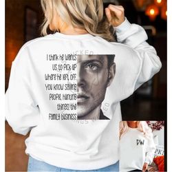 dean winchester jensen ackles crewneck