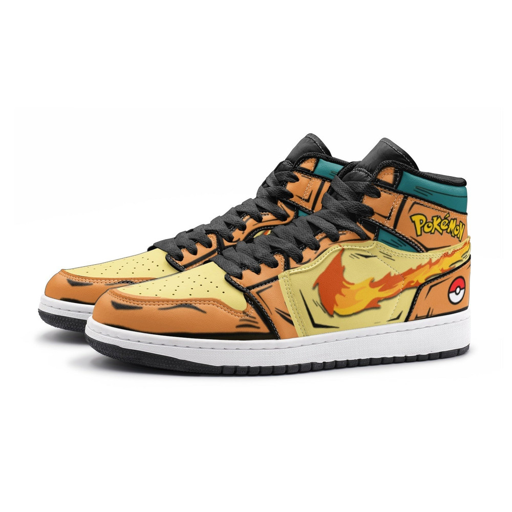 Charizard Pokemon JD1 Shoes, Charizard Jordan 1 Shoes, Charizard Jordan 1 Sneakers, Pokemon Shoes, Pokemon Sneakers