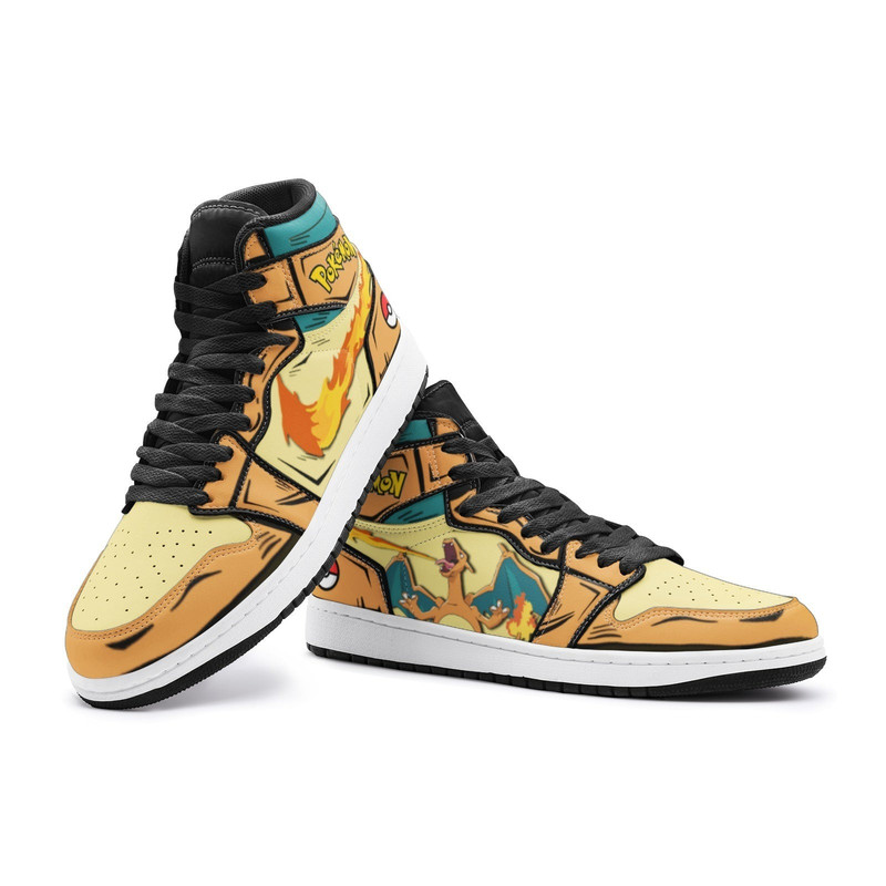 Charizard Pokemon JD1 Shoes, Charizard Jordan 1 Shoes, Charizard Jordan 1 Sneakers, Pokemon Shoes, Pokemon Sneakers