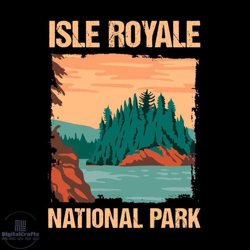 Isle Royale National Park US Lake Superior Svg USA Michigan Parks Svg