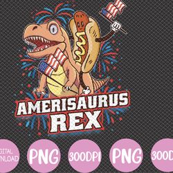 hotdog t rex dinosaur 4th of july amerisaurus funny png, digital download