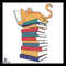 Kawaii Cat Books Svg Kitty Svg Books Svg Reading Svg Books Lover Svg Bookaholic Svg