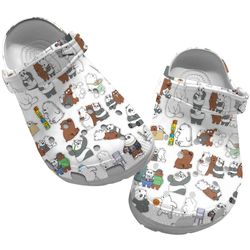 we bare bears crocs, we bare bears clog shoes unisex, anime crocs, anime clog shoes, sitcom crocs, anime sandals