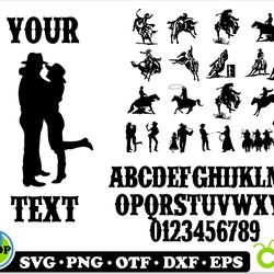 western font & cowboy svg png | rodeo svg, western font svg, western font ttf, cowboy svg for woman, cowboy svg for men