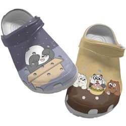 anime crocs, we bare bears crocs, we bare bears clog shoes unisex, anime clog shoes, sitcom crocs, anime sandals