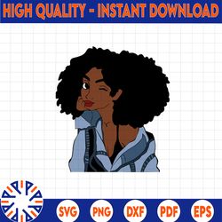 black girl svg png jpg for sublimation