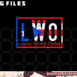 latino world order puerto rico blue and red png, digital download copy