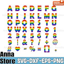 lgbt alphabet and numbers svg,lgbt svg bundle,lesbian svg , gay svg, bisexual svg, transgender svg, queer svg,pride svg,