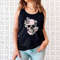 Bloom Skull Womens Tank, Sugar Skull Art Top Gift For Her, Floral Skull Print Boho Graphic Tee, Flower Skull Tank Top - 3.jpg