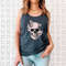 Bloom Skull Womens Tank, Sugar Skull Art Top Gift For Her, Floral Skull Print Boho Graphic Tee, Flower Skull Tank Top - 5.jpg