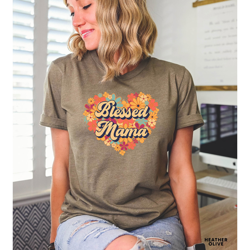 Blessed Mama Shirt, Floral Mom Shirt, Mothers Day Shirt, Cute Mom Shirt, Gift For Mom, Floral Women Tee - 7.jpg
