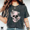 Bloom Skull Womens T-Shirt, Sugar Skull Art Tshirt Gift For Her, Floral Skull Print Boho Graphic Tee, Flower Skull, Comfort Colors Tee - 1.jpg