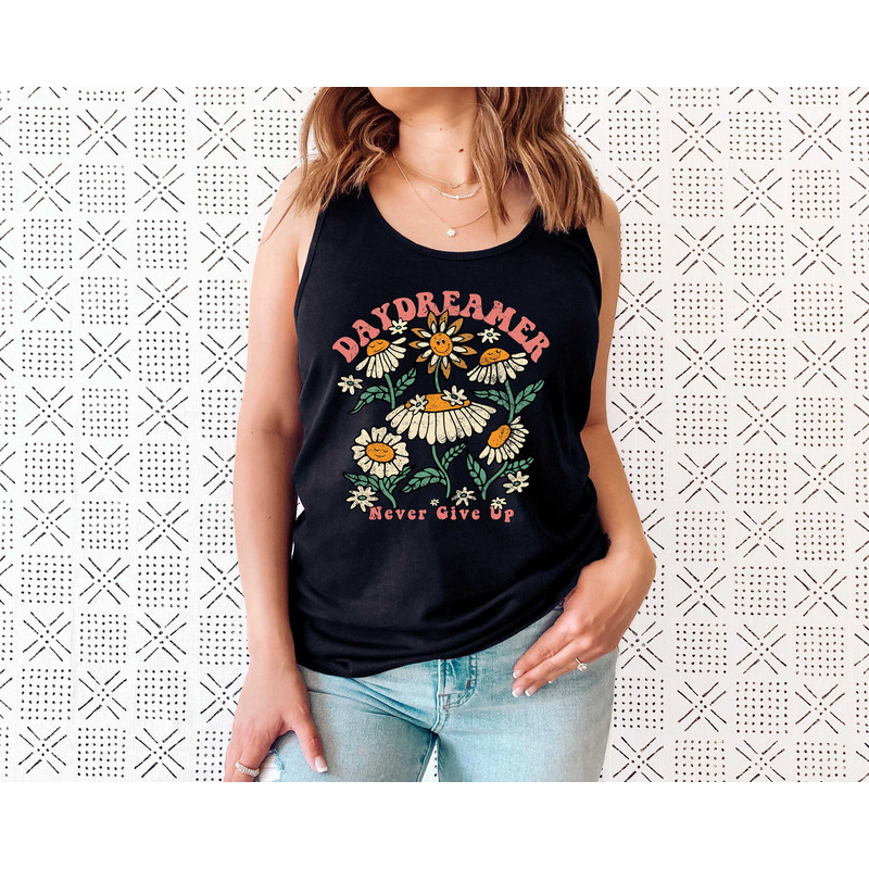 Boho Floral Tank T shirt, Hippie Tank, Daydreamer Top, Retro Tank Top, Floral Tank, Summer tee, Flowers T shirt, Garden Tee, Plants - 5.jpg