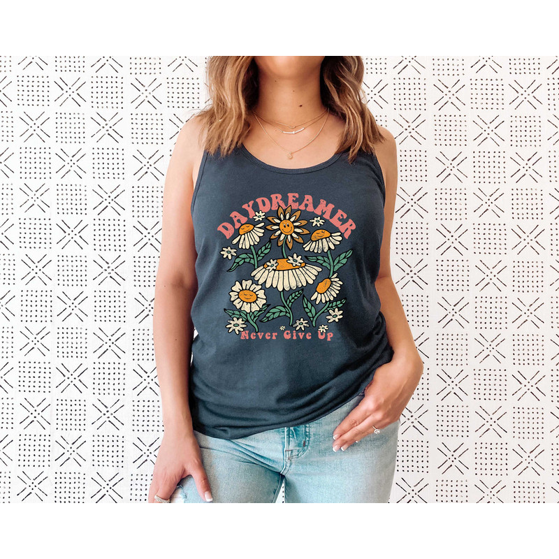 Boho Floral Tank T shirt, Hippie Tank, Daydreamer Top, Retro Tank Top, Floral Tank, Summer tee, Flowers T shirt, Garden Tee, Plants - 6.jpg