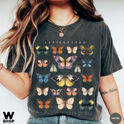 butterfly shirt, comfort colors shirt, fall shirt, floral shirt, butterfly lover, butterfly graphic, women tee, valentin