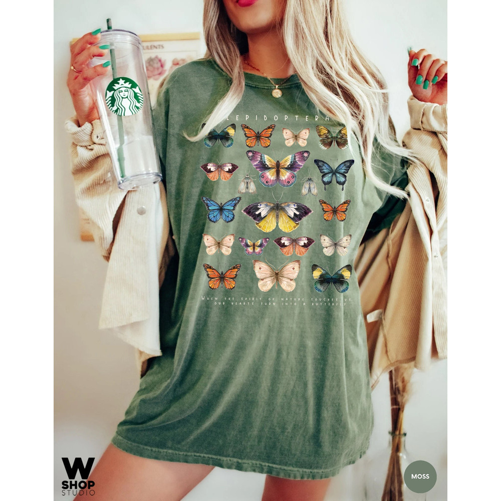 Butterfly Shirt, Comfort Colors Shirt, Fall Shirt, Floral shirt, Butterfly Lover, Butterfly Graphic, Women Tee, Valentine Gift - 4.jpg