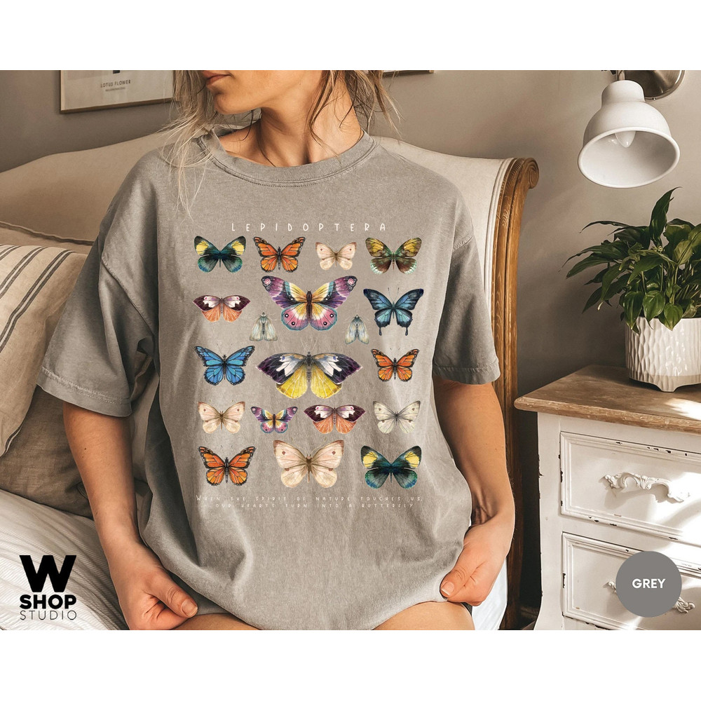 Butterfly Shirt, Comfort Colors Shirt, Fall Shirt, Floral shirt, Butterfly Lover, Butterfly Graphic, Women Tee, Valentine Gift - 5.jpg