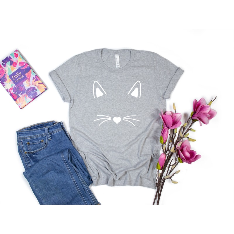 Cat Shirt, Kitty Kitten T Shirt,Tee,Mens, Womens Ladies Funny Present I Love Cats Animal Lover T-shirt,Whiskers Face Girlfriend Fashion Cute - 2.jpg