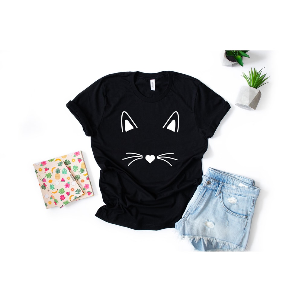 Cat Shirt, Kitty Kitten T Shirt,Tee,Mens, Womens Ladies Funny Present I Love Cats Animal Lover T-shirt,Whiskers Face Girlfriend Fashion Cute - 3.jpg
