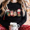 Christmas Gingerbread Coffee Shirt, Christmas Long Sleeve Tee, Coffee Lover gift, Latte drink Crewneck, women Xmas Holiday sweatshirt - 6.jpg