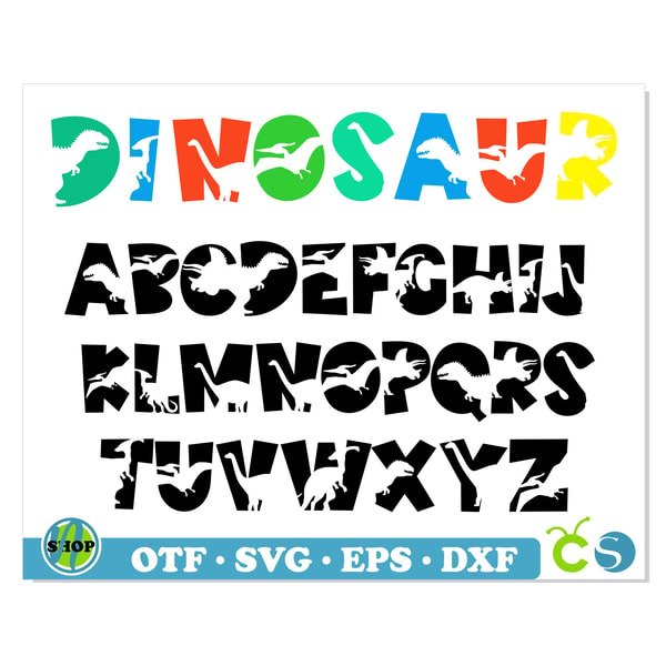 Dinosaur Font SVG, Dinosaur Font OTF, Kids Fonts, Childrens | Inspire ...