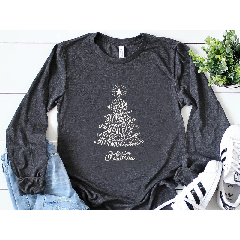 Christmas Tree Long Sleeve Shirt, Merry & Bright Shirt, Long Sleeve Shirt for Women, Crewneck pullover Sweater, cute Winter Holiday Tees - 6.jpg