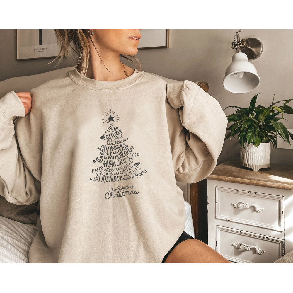 Christmas Tree Sweatshirt, Merry & Bright Shirt, Christmas Shirts for Women, Christmas Crewneck pullover Sweater, cute Winter Holiday Tees - 4.jpg