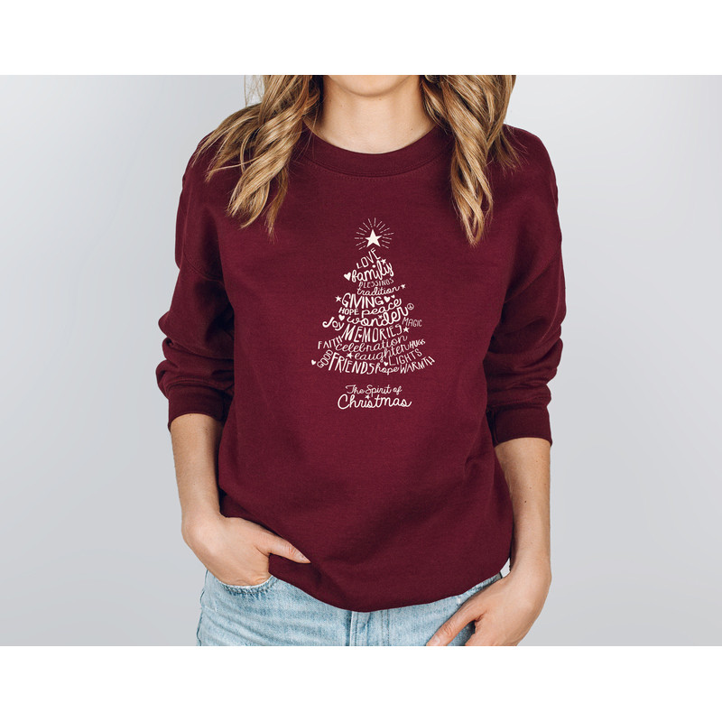 Christmas Tree Sweatshirt, Merry & Bright Shirt, Christmas Shirts for Women, Christmas Crewneck pullover Sweater, cute Winter Holiday Tees - 5.jpg