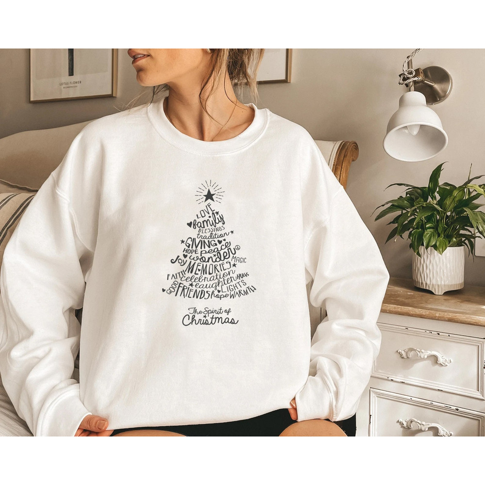 Christmas Tree Sweatshirt, Merry & Bright Shirt, Christmas Shirts for Women, Christmas Crewneck pullover Sweater, cute Winter Holiday Tees - 8.jpg