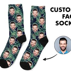 Crazy Face Socks, Custom Photo Socks, Face on Socks, Personalized Socks, Tropical Picture Socks, Funny Gift For Her, Him