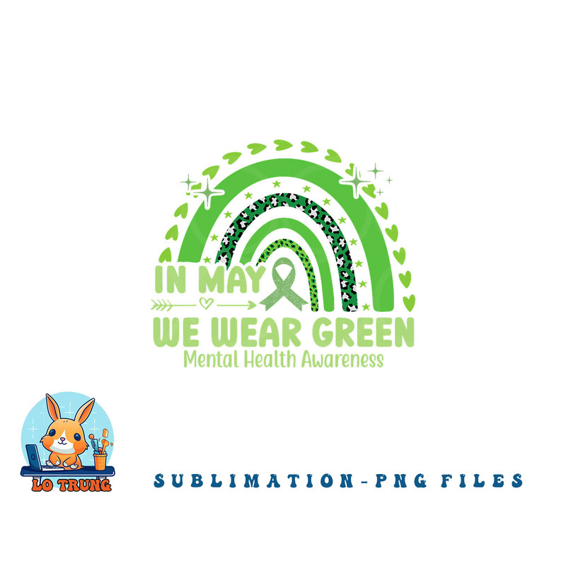 In May We Wear Green Semicolon Mental Health Awareness Month png, digital download copy.jpg