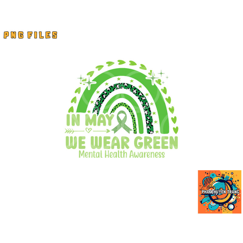 In May We Wear Green Semicolon Mental Health Awareness Month png, digital download copy.jpg