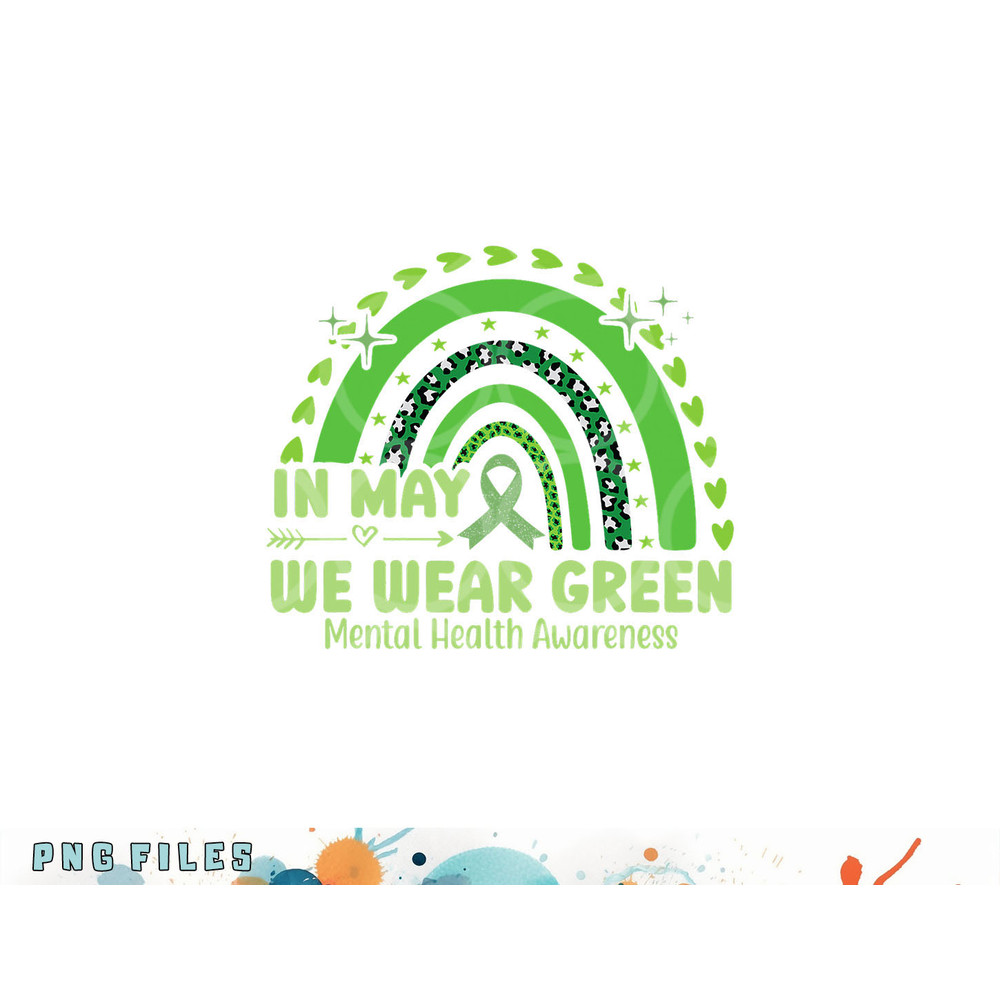 In May We Wear Green Semicolon Mental Health Awareness Month png, digital download copy.jpg