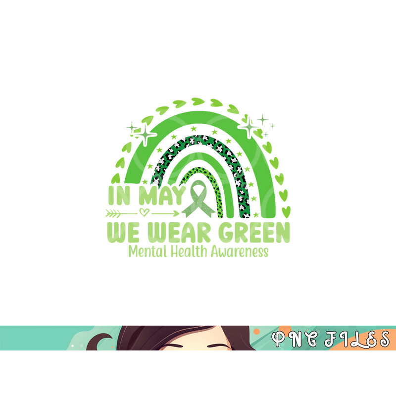 In May We Wear Green Semicolon Mental Health Awareness Month png, digital download copy.jpg
