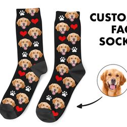 custom dog socks, personalized pet photo socks, customized cute dog face socks, dog lover gift, funny dog socks, dog mom