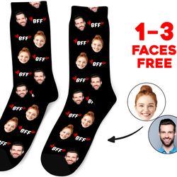 Custom Face Socks, Bff Personalized Photo Socks, Bff Picture Socks, Face on Socks, Customized Gift For Best Friends